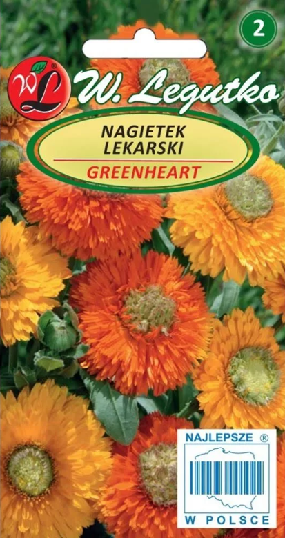 Calendula officinalis GREENHEART "Green Heart" mix 2g (Marigold)