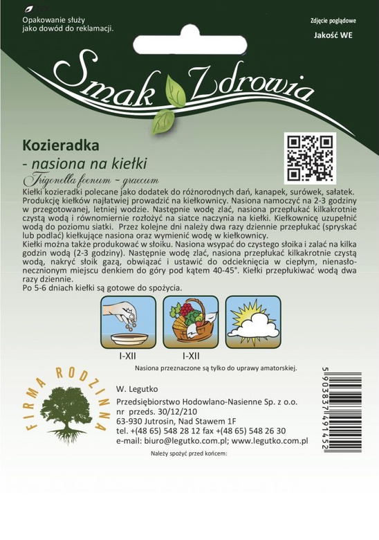 Nasiona na kiełki KOZIERADKA