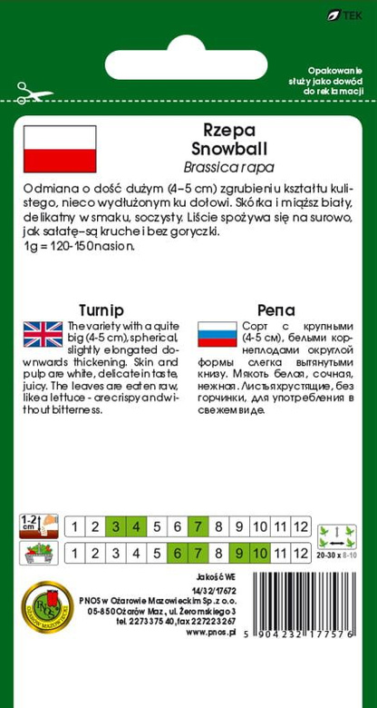 Rzepa SNOWBALL 5g (Brassica rapa)