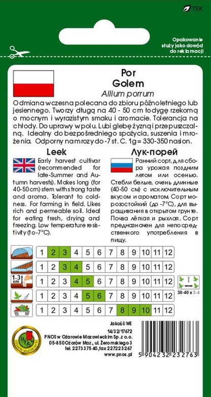 For GOLEM 1g (Allium porrum)