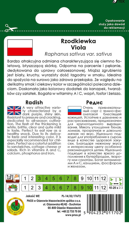 Radish VIOLA 2g (Raphanus sativus var. sativus)
