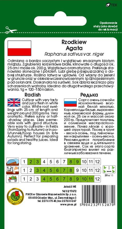 Radish AGATA 5g (Raphanus sativus var. niger)