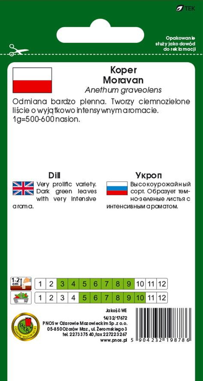 Garden dill MORAVAN 5g (Anethum graveolens)