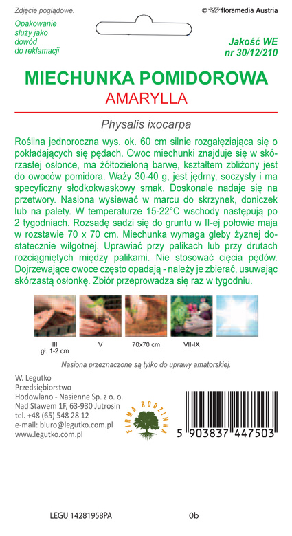 Edible tomato berry AMARYLLA 0.5g (Physalis ixocarpa)