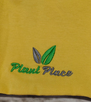 Two-layer cotton hat in yellow-graphite color.