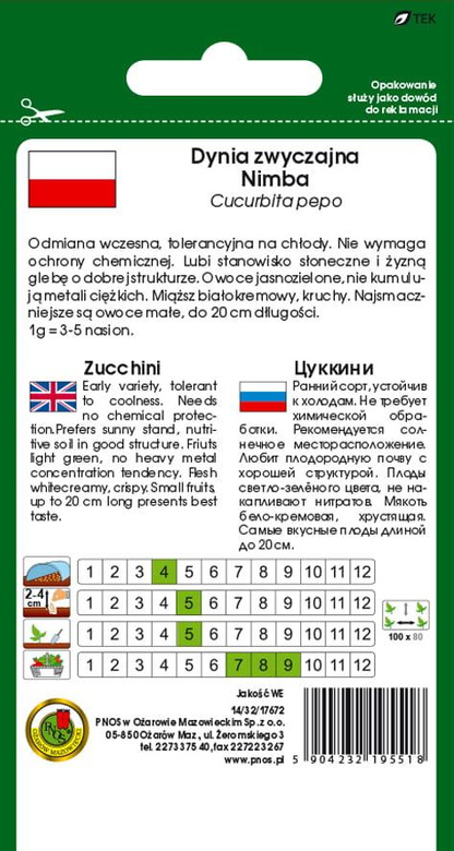 Zucchini Nimba 3g (Cucurbita pepo)