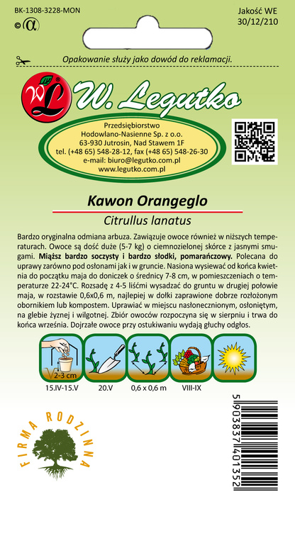 Arbuz Kawon ORANGEGLO 1g (Citrullus lanatus)