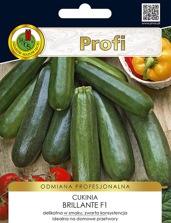 Cukinia Dynia zwyczajna BRILLANTE mieszaniec F1 PROFI 15 nasion (Cucurbita pepo)