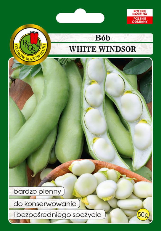 Bób ogrodowy WINDSOR BIAŁY / WHITE WINDSOR 50g (Vicia faba)