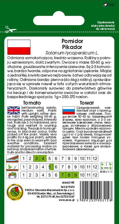 Ground tomato PIKADOR 1g (Solanum lycopersicum L.)