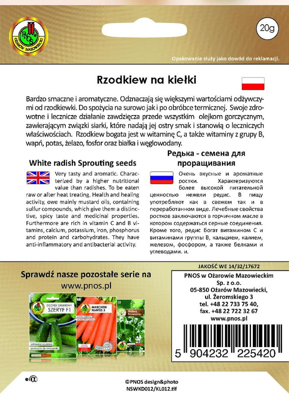 Radish sprouting seeds 20g