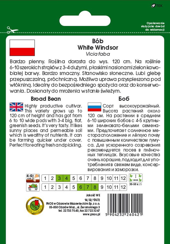 Garden bean WINDSOR WHITE / WHITE WINDSOR 50g (Vicia faba)