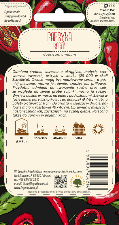 Red hot pepper KORAL 0.15g (Capsicum annuum)