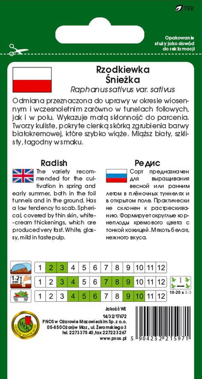 Rzodkiewka ŚNIEŻKA 10g (Raphanus sativus var. sativus)