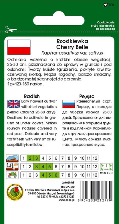 Rzodkiewka CHERRY BELLE 10g (Raphanus sativus var. sativus)