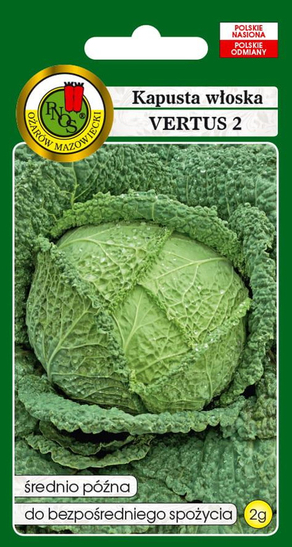 Kapusta włoska VERTUS 2 2g (Brassica oleracea L. var. sabauda)