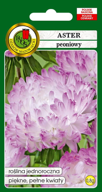 Peony Aster White-Pink 0.8g (Callistephus chinensis fl. pl.)