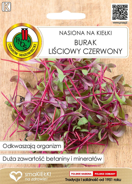 Nasiona na kiełki BURAK LIŚCIOWY czerwony 10g