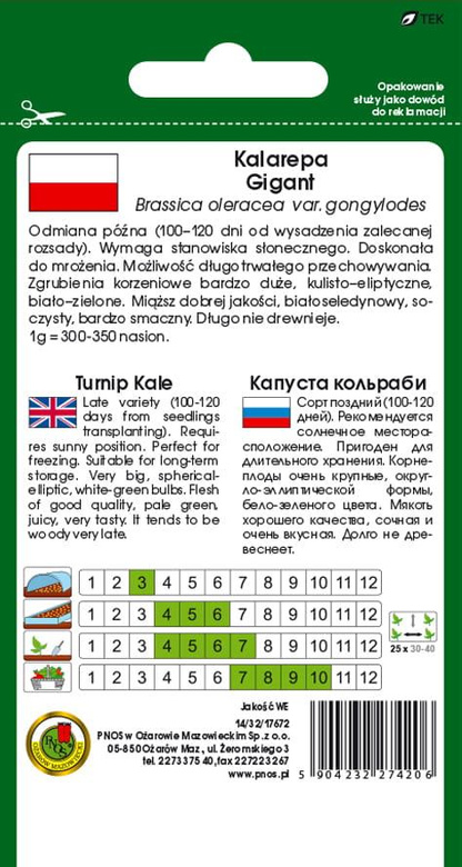 Kalarepa GIGANT 2g (Brassica oleracea var. gongylodes)