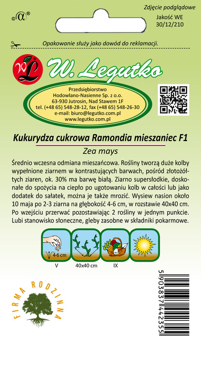 Kukurydza cukrowa RAMONDIA F1 10g (Zea mays)