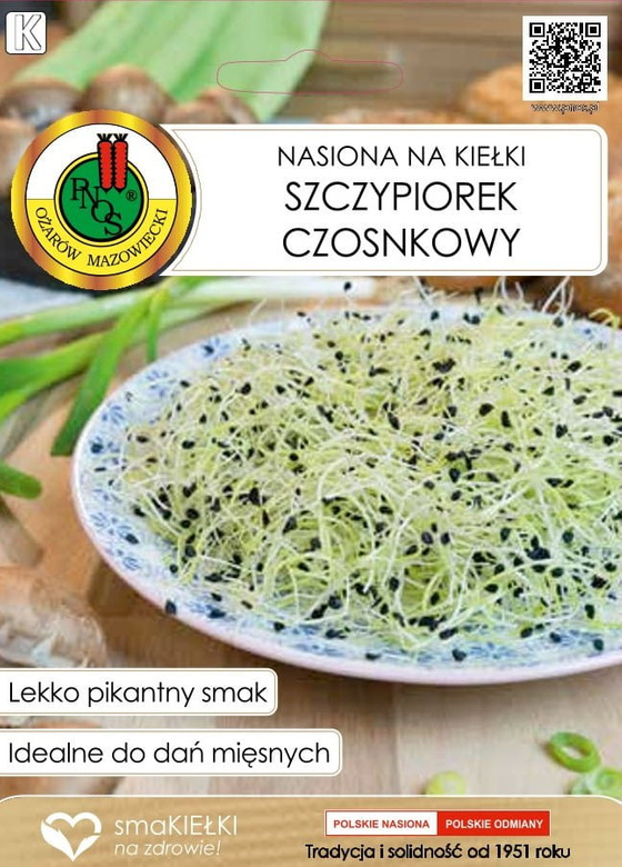 Nasiona na kiełki SZCZYPIOREK CZOSNKOWY 5g (Allium tuberosum)