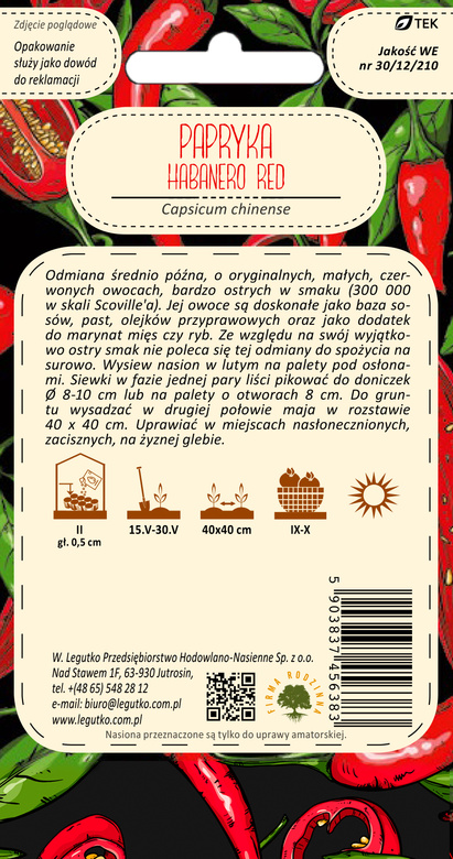 Chinese Habanero Red Pepper 0.15g (Capsicum chinense)