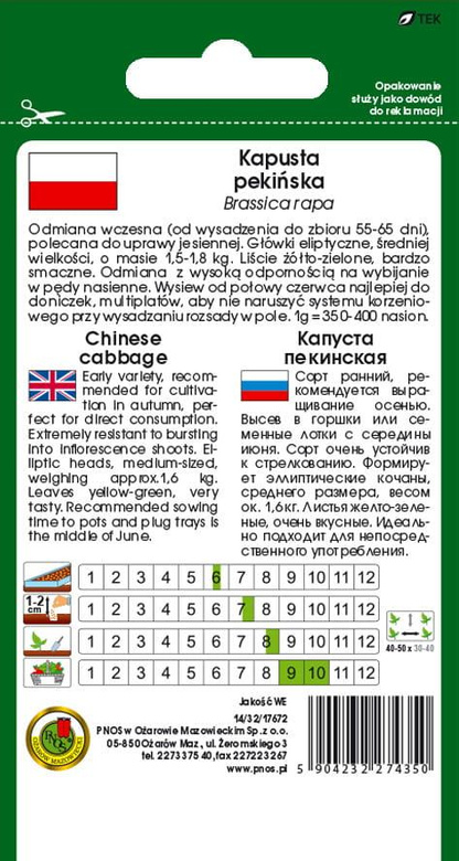 Chinese cabbage CAPITOL F1 0.5g (Brassica rapa)