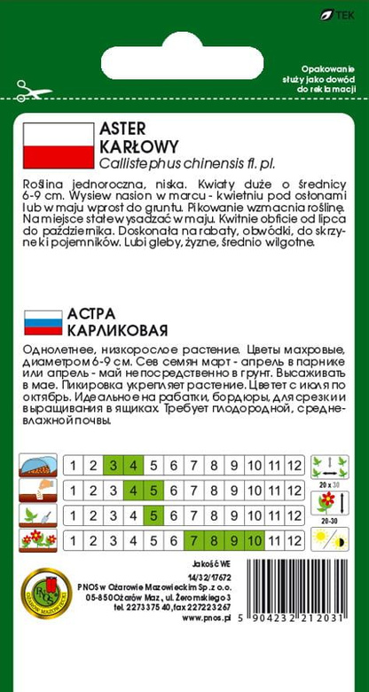 Dwarf Blue Aster 0.8g (Callistephus chinensis fl. pl.)