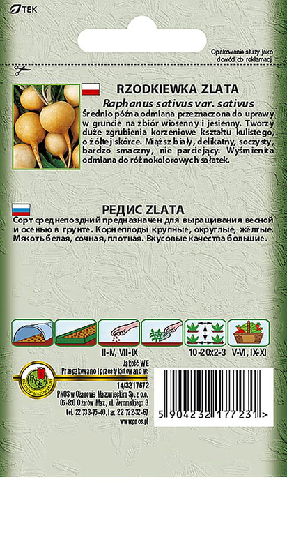 Radish ZLATA 10g (Raphanus sativus var. sativus)