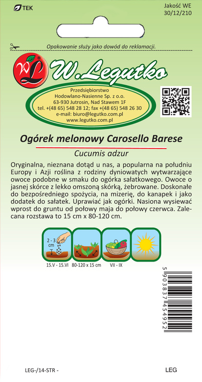 Melon cucumber CAROSELLO BARESE 2g (Cucumis adzur)