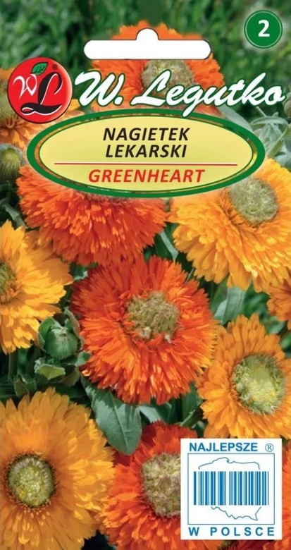 Nagietek lekarski GREENHEART "Zielone Serce" mix 2g (Calendula officinalis)