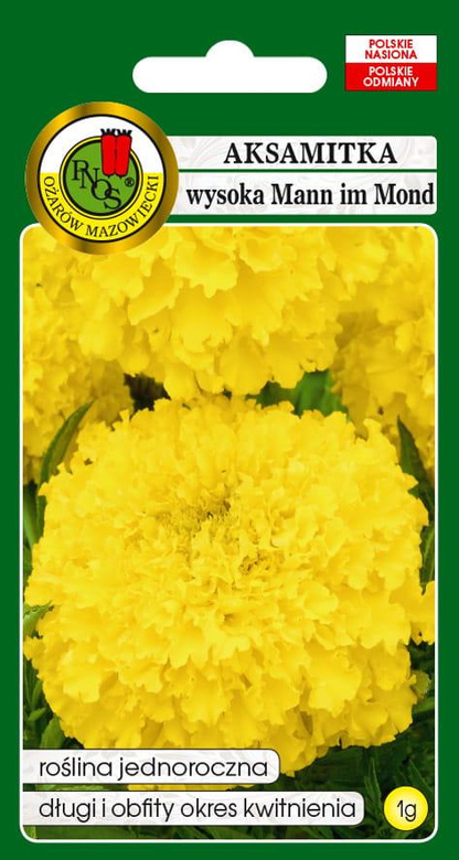 Tall Lemon MANN IM MOND double-flowered Marigold 1g (Tagetes erecta fl. pl.)