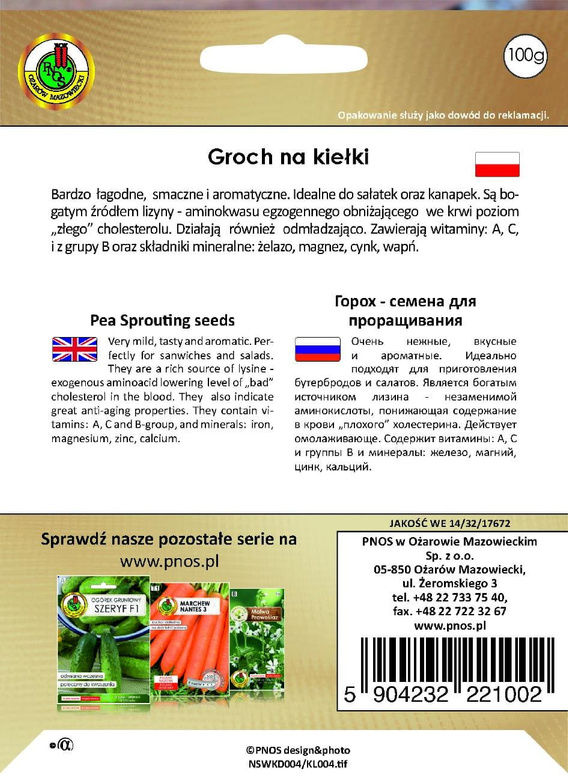 Sprouting Seeds PEAS 90g