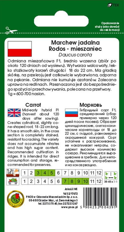 Edible carrot RODOS F1 5g (Daucus carota)