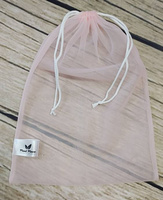 Zero waste mesh bags for shopping to protect fruits, 10 pieces, 28x37, pink.