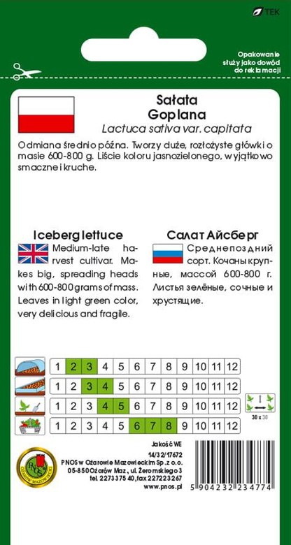 Crisphead lettuce GOPLANA 1g (Lactuca sativa var.capitata)