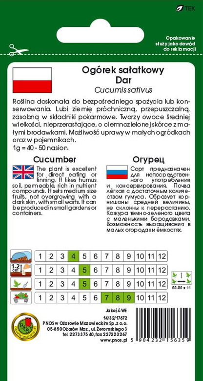 Field cucumber DAR 3g (Cucumis sativus)