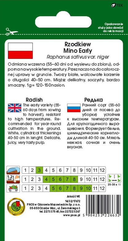 Rzodkiew MINO EARLY 5g (Raphanus sativus var. niger)