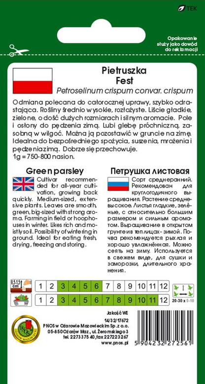 Pietruszka naciowa FEST 3g (Petroselinum crispum convar. crispum)