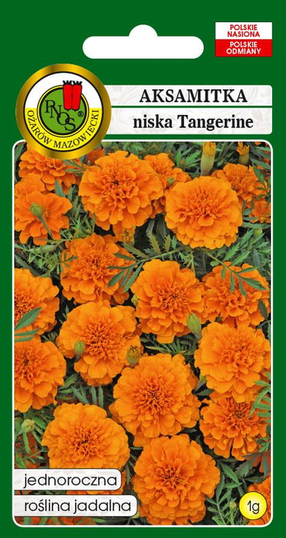 Low-growing TANGERINE orange French marigold 1g (Tagetes patula nana fl. pl.)