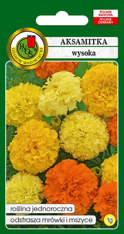 Aksamitka pełna wysoka mieszanka kolorów 1g (Tagetes erecta fl. pl.)