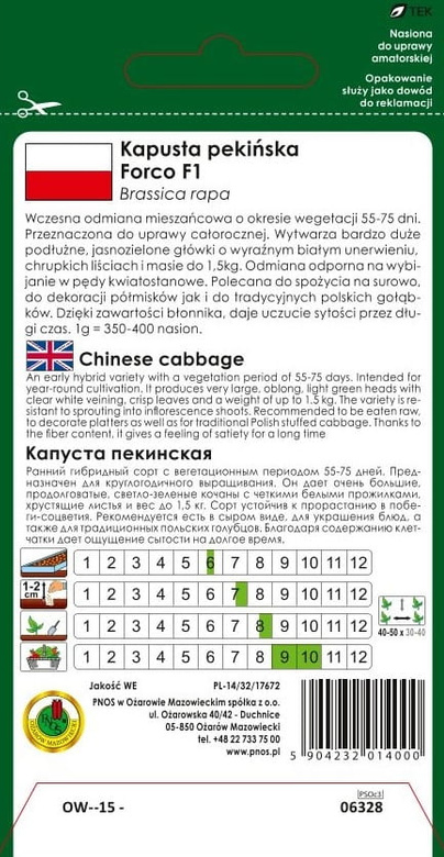Kapusta pekińska FORCO F1 0,5g (Brassica rapa)