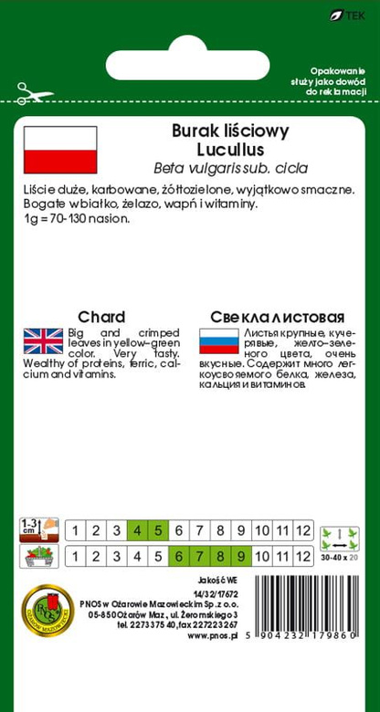 Burak liściowy LUCULLUS 5g (Beta vulgaris sub. cicia)