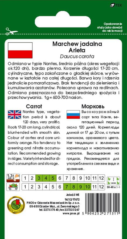 Edible carrot ARLETA 5g (Daucus carota)