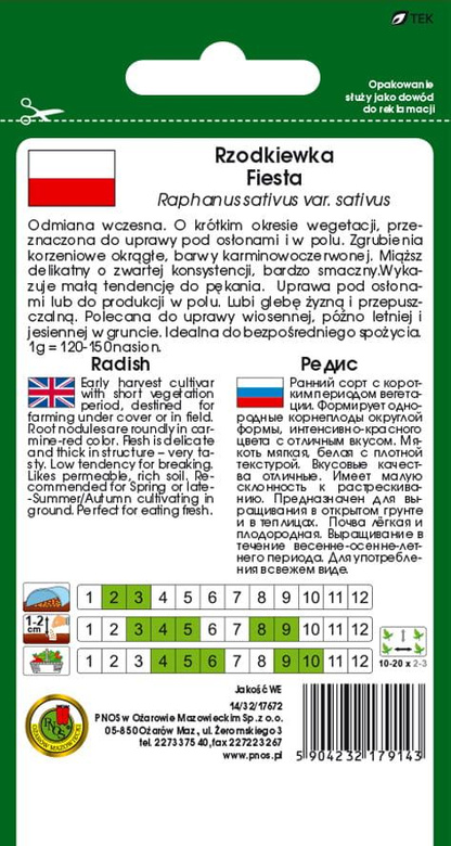 Rzodkiewka FIESTA 10g (Raphanus sativus var. sativus)