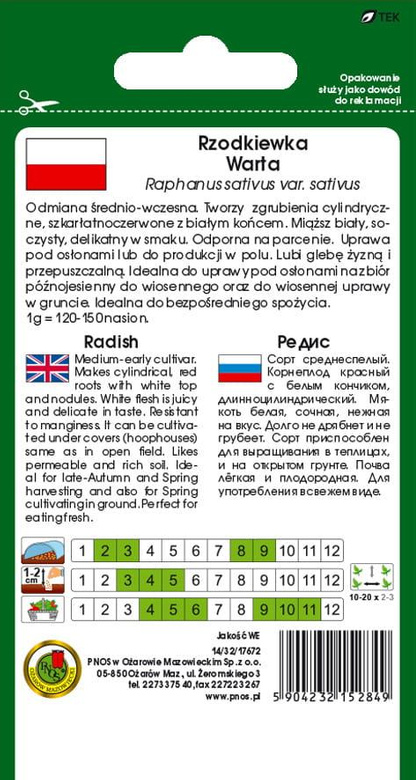 Rzodkiewka WARTA 10g (Raphanus sativus var. sativus)