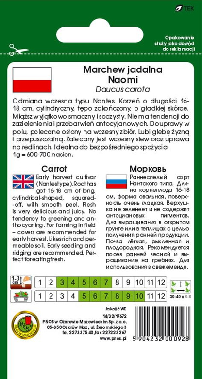 Marchew jadalna NAOMI 5g (Daucus carota)