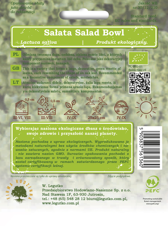 Leaf lettuce oakleaf SALAD BOWL 0.5g BIO (Lactuca sativa)