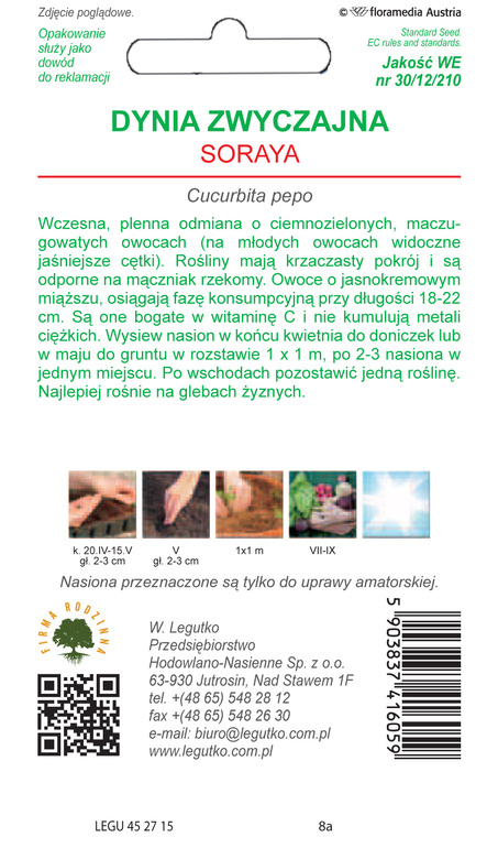 Zucchini Squash SORAYA 2g (Cucurbita pepo)