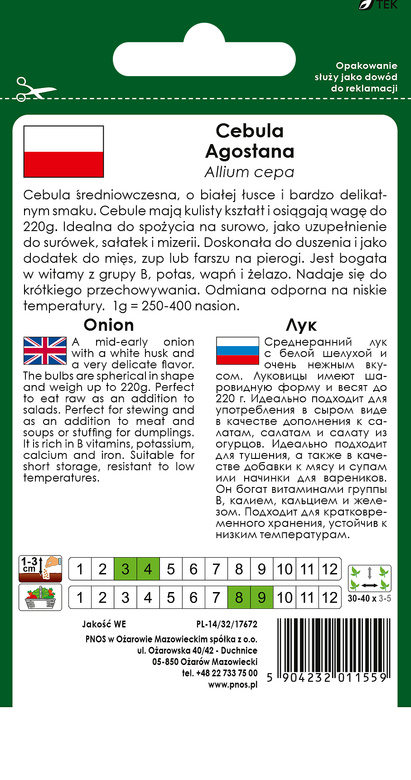 White onion AGOSTANA 1g (Allium cepa)